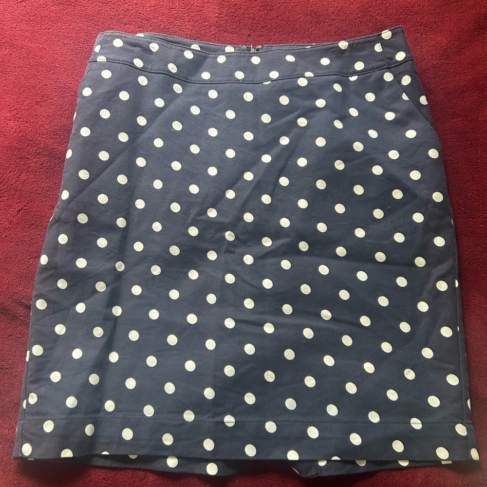 Merona Navy Blue Polka Dot Pencil Skirt